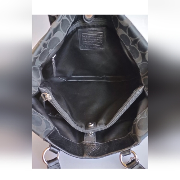 Coach Ashley Signature Carryall Shoulder Tote Bag Purse F15510 Black See… - Picture 11 of 16